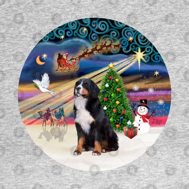 "Christmas Magic" with a Bernese Mountain Dog by Dogs Galore and More